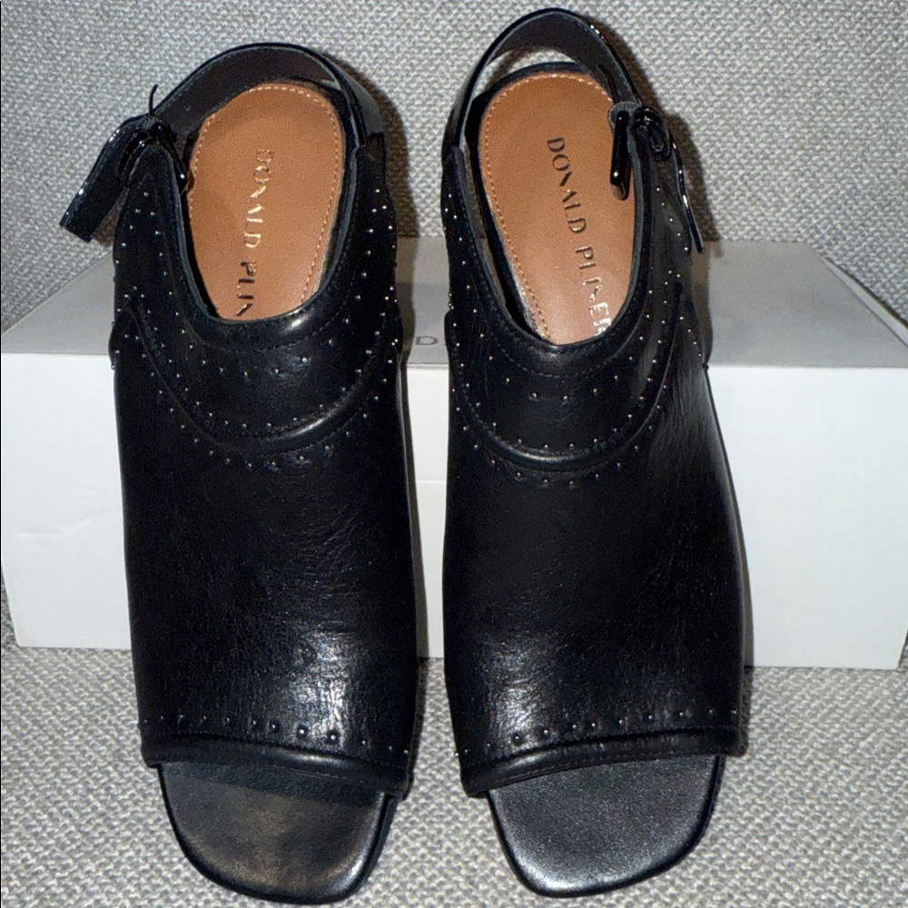 Donald J. Pliner Penny Black Peep-Toe Heels - Picture 2 of 7
